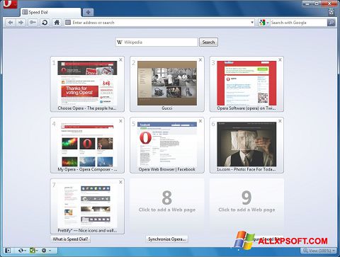 Skærmbillede Opera Windows XP