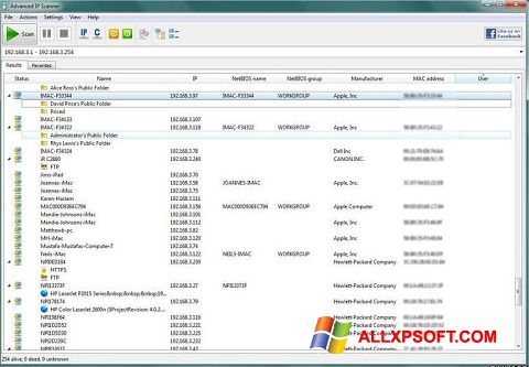 Skærmbillede Advanced IP Scanner Windows XP