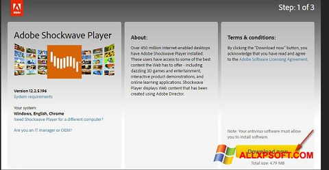 Skærmbillede Adobe Shockwave Player Windows XP