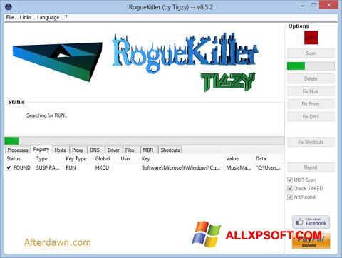 Skærmbillede RogueKiller Windows XP