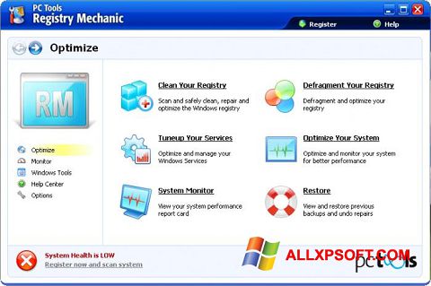 Skærmbillede Registry Mechanic Windows XP