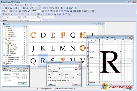 Skærmbillede Font Creator Windows XP