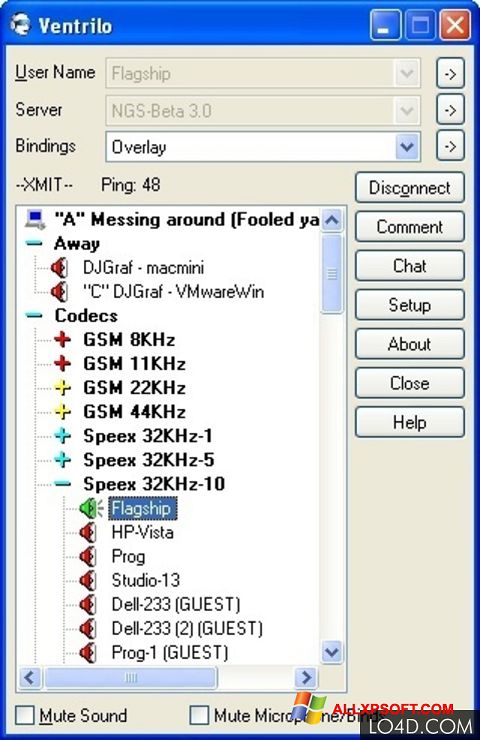 Skærmbillede Ventrilo Windows XP