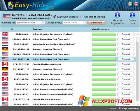 Skærmbillede Hide IP Easy Windows XP