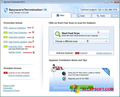 Skærmbillede Spyware Terminator Windows XP