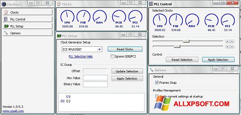 Skærmbillede ClockGen Windows XP
