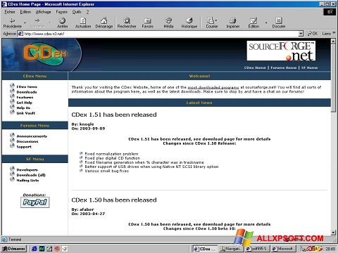 Skærmbillede CDex Windows XP
