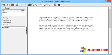 Skærmbillede pdfFactory Pro Windows XP