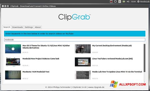 Skærmbillede ClipGrab Windows XP