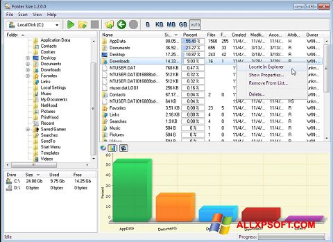 Skærmbillede Folder Size Windows XP