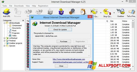 Skærmbillede Internet Download Manager Windows XP