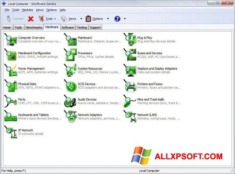 Skærmbillede SiSoftware Sandra Windows XP