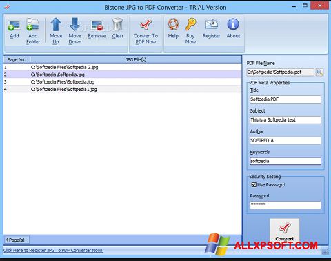 Skærmbillede Image To PDF Converter Windows XP