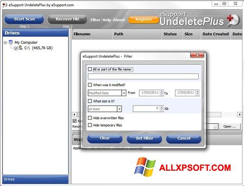 Skærmbillede Undelete Plus Windows XP