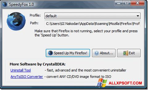 Skærmbillede SpeedyFox Windows XP