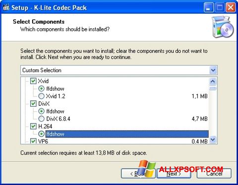 Skærmbillede K-Lite Codec Pack Windows XP