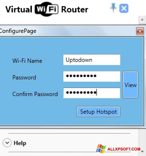 Skærmbillede Virtual WiFi Router Windows XP