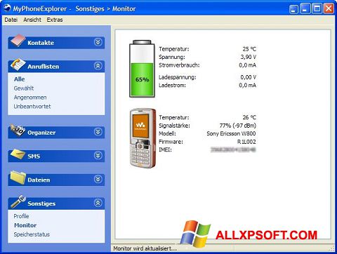 Skærmbillede MyPhoneExplorer Windows XP