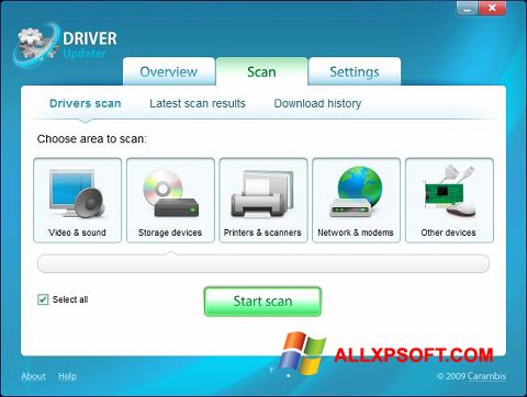 Skærmbillede Carambis Driver Updater Windows XP