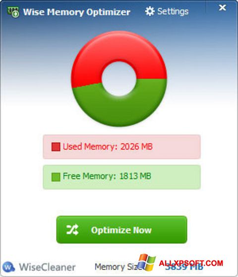 Skærmbillede Wise Memory Optimizer Windows XP