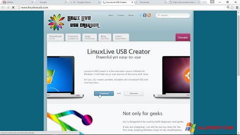 Skærmbillede LinuxLive USB Creator Windows XP