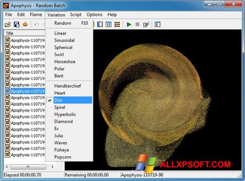 Skærmbillede Apophysis Windows XP