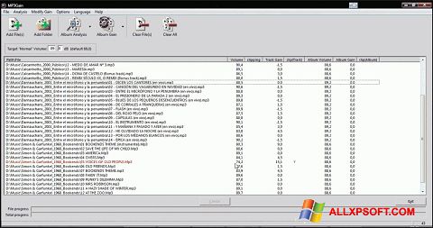 Skærmbillede MP3Gain Windows XP