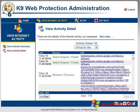 Skærmbillede K9 Web Protection Windows XP