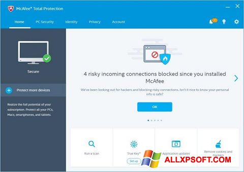 Skærmbillede McAfee Total Protection Windows XP
