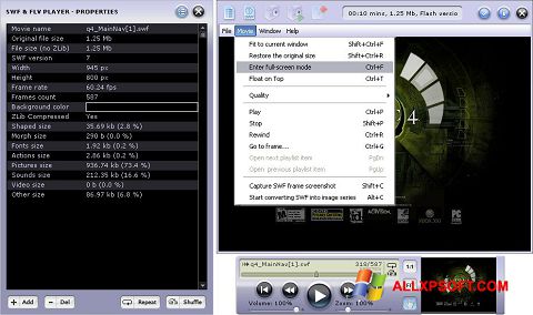 Skærmbillede FLV Player Windows XP