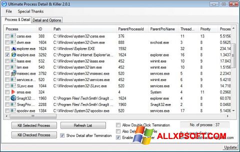 Skærmbillede Process Killer Windows XP
