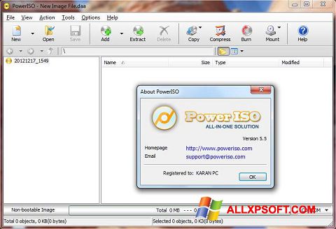 Skærmbillede PowerISO Windows XP