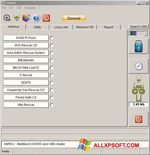 Skærmbillede SARDU Windows XP