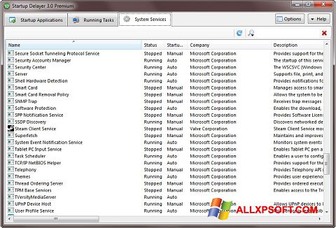 Skærmbillede Startup Delayer Windows XP