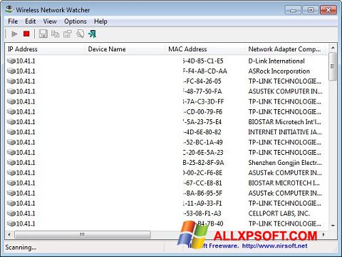 Skærmbillede Wireless Network Watcher Windows XP