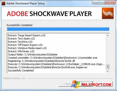 Skærmbillede Shockwave Player Windows XP
