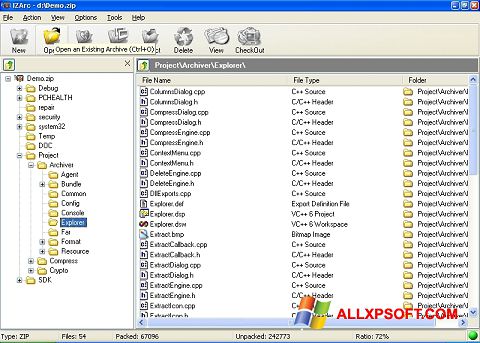 Skærmbillede IZArc Windows XP