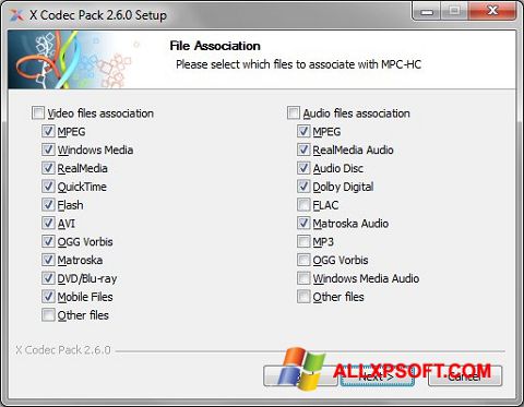 Skærmbillede X Codec Pack Windows XP