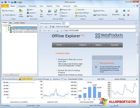 Skærmbillede Offline Explorer Windows XP