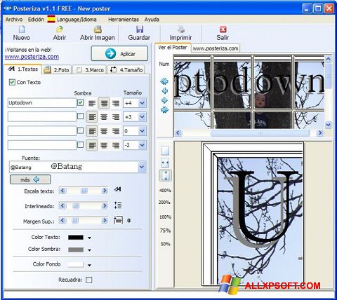 Skærmbillede Posteriza Windows XP