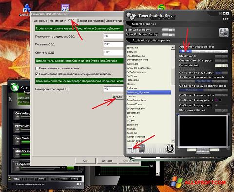 Skærmbillede MSI Afterburner Windows XP