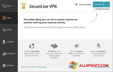 Skærmbillede Avast SecureLine VPN Windows XP