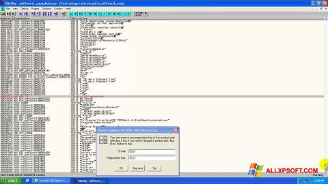 Skærmbillede PDF2Word Windows XP