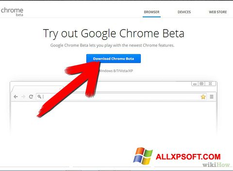 Skærmbillede Google Chrome Beta Windows XP