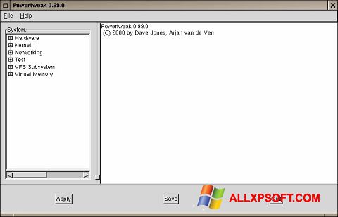 Skærmbillede PowerTweak Windows XP