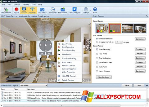 Skærmbillede WebCam Monitor Windows XP