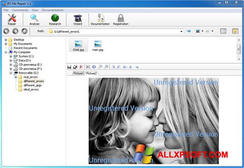 Skærmbillede File Repair Windows XP