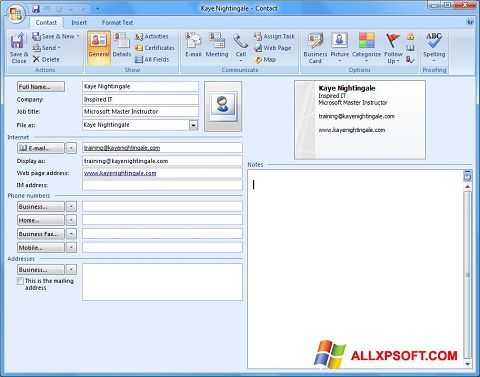 Skærmbillede Microsoft Outlook Windows XP