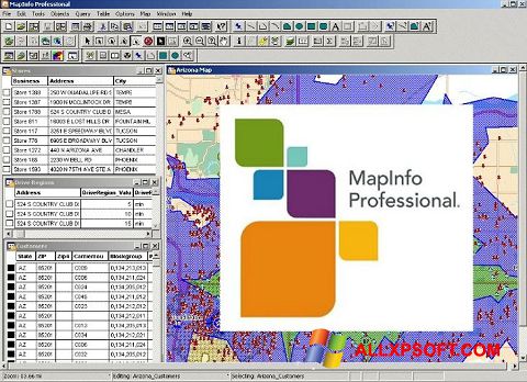 Skærmbillede MapInfo Professional Windows XP