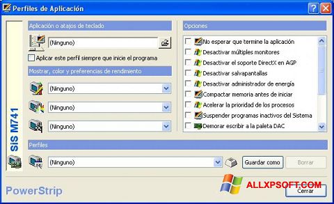 Skærmbillede PowerStrip Windows XP